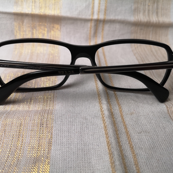 PRADA VPR 15N BRO-1O1 Eyeglasses Frames Black Polished Silver Square 56-17-140 - Picture 12 of 12